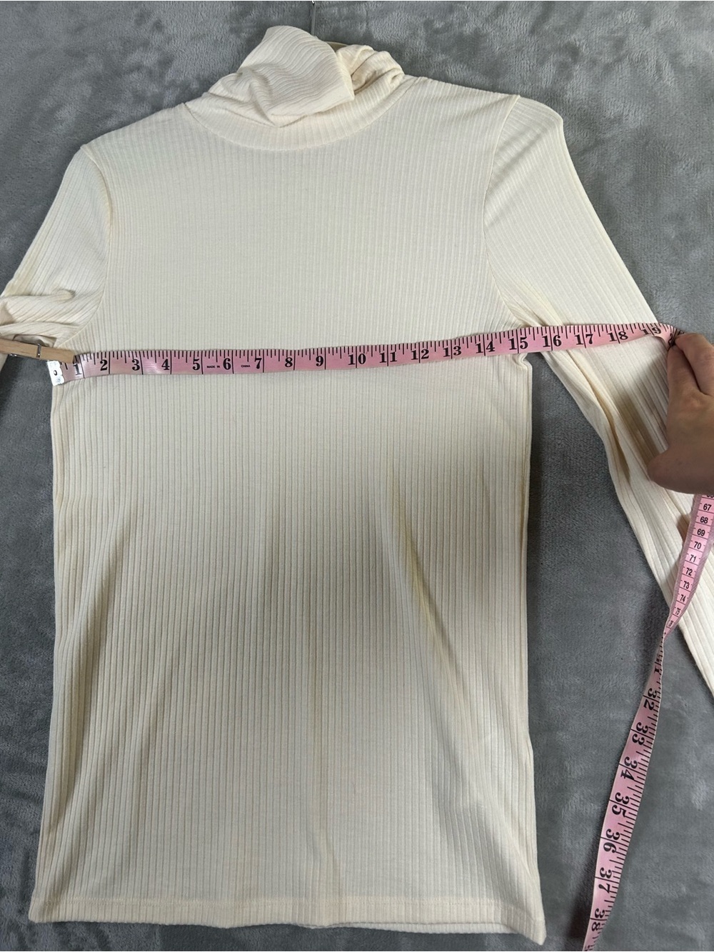 Madewell Cream Ribbed Long-Sleeve turtleneck Top - Picture 8 of 8